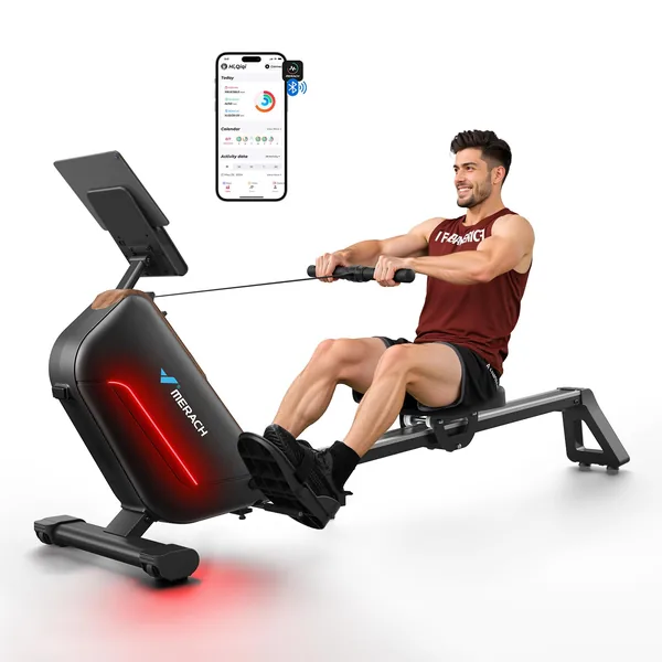 Merach Extended Rail Magnetic Rower